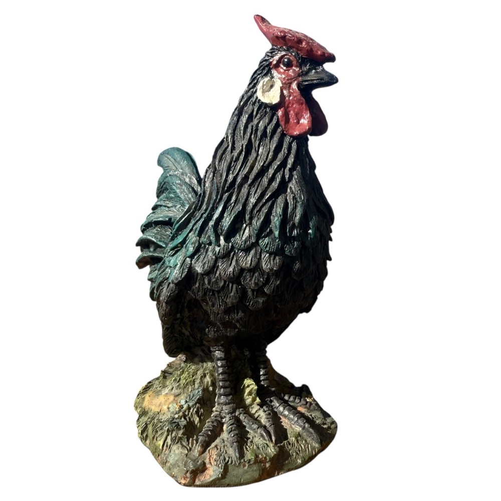 🐓 VINTAGE ROOSTER STATUE – FARMHOUSE DECOR – HAND-PAINTED DETAIL - Picture 11 of 13